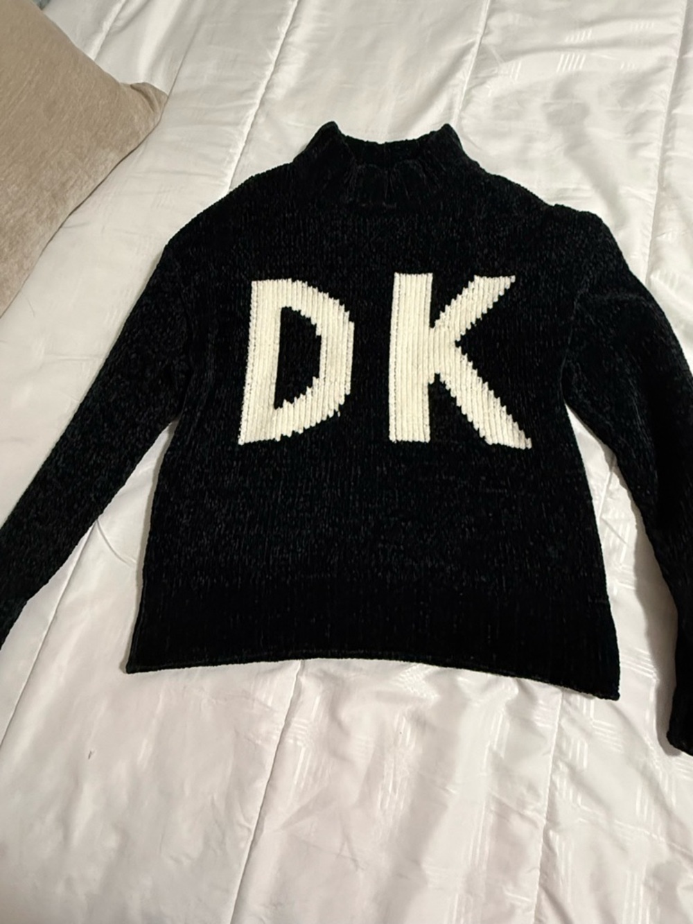 DKNY Black Knit Logo Sweater - Women